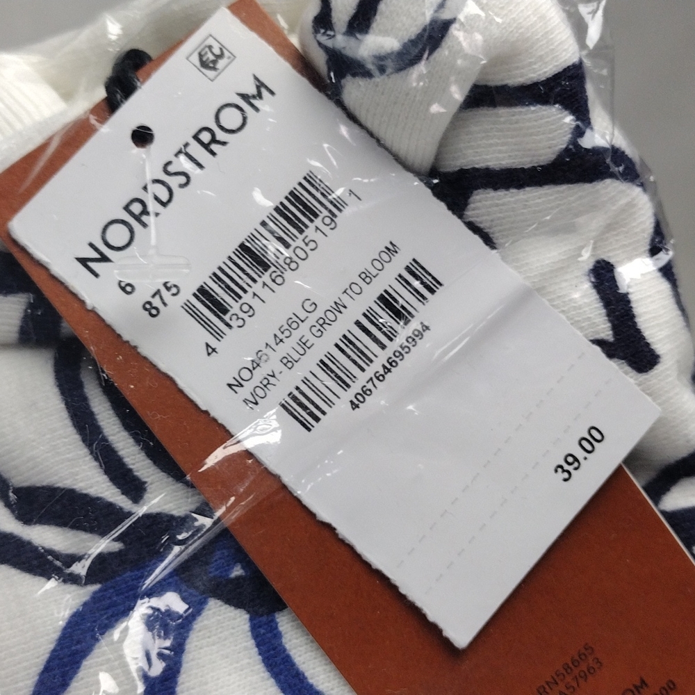 CRISTINA MARTINEZ Kids Print Cotton Hoodie Ivory Blue Grow To Bloom Size 7 NWT - Picture 5 of 6